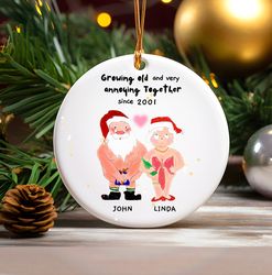 couple funny christmas gift, growing old together, funny anniversary gift for husband, gift for old