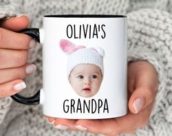 baby face mug, personalized face mug, grandchild mug, personalize child photo coffee cup for dad  mom, mug with baby pic