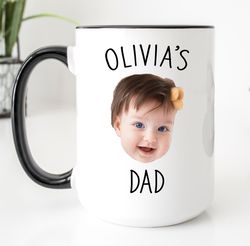 custom baby face photo coffee mug, mother's day baby  kid picture mug, fathers day personalize child image coffee mug, g