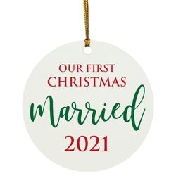 first christmas married ornament our first christmas wedding ornament first christmas 2021