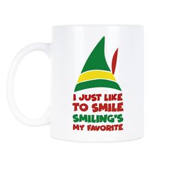 i just like to smile smilings my favorite elf movie elf movie mug elf movie gift