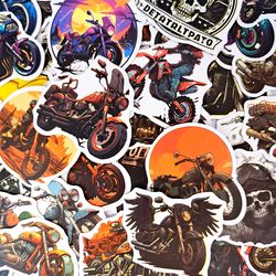 50 pcs trendy motorcycle sticker pack, motorcycle helmet stickers, biker stickers, motocross stickers, chopper stickers