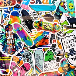 50 pcs trendy skateboard sticker pack, skateboard gift stickers, skater stickers, teenage stickers, sticker bomb pack