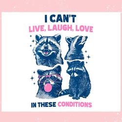 cant live laugh love in these conditions funny racoon ,trending, mothers day svg, fathers day svg, bluey svg, mom svg, d