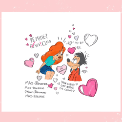 disney a goofy movie max and roxanne png,valentine svg,valentine day ,valentine,happy valentine, cupid svg