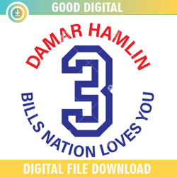 damar hamlin bills nation loves you ,nfl svg, nfl,super bowl svg,super bowl, football
