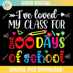 ive loved my class for 100 days of school ,100th day of school,back to school,school,100 days svg, teacher svg, school s