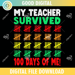 my teacher survived 100 days of me ,100th day of school,back to school,school,100 days svg, teacher svg, school svg
