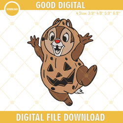 dale peanut halloween embroidery file, disney chip and dale halloween embroidery design,-freddy shop