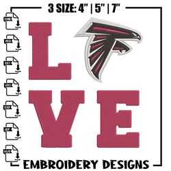 Atlanta Falcons Love embroidery design, Falcons embroidery, NFL embroidery, logo sport embroidery, embroidery design,Emb