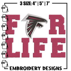 Atlanta Falcons For Life embroidery design, Falcons embroidery, NFL embroidery, sport embroidery, embroidery design,Embr