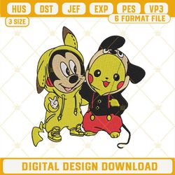 pikachu and mickey mouse embroidery designs, pikachu embroidery files, mickey machine embroidery design file.jpg