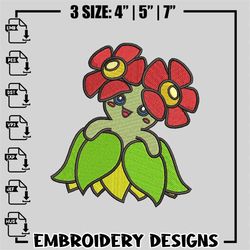 bellossom embroidery design, pokemon embroidery, anime design, logo design, anime shirt, instant download,anime embroide