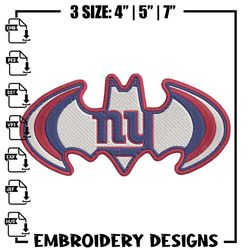 batman symbol new york giants embroidery design, new york giants embroidery, nfl embroidery, logo sport embroidery.,anim