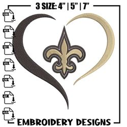 heart new orleans saints embroidery design, saints embroidery, nfl embroidery, sport embroidery, embroidery design.jpg