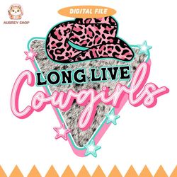 long live cowgirls pink star hat png