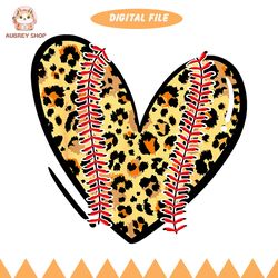 leopard softball heart mother day design png