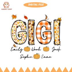 personalization gigi png, pumpkin season png, thanksgiving png, thankful mama png
