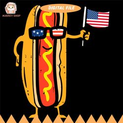 hotdog sunglasses american flag usa funny 4th of july svg