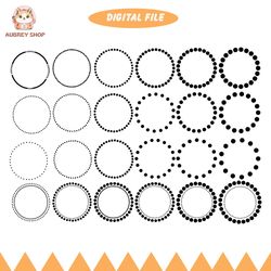 dotted circle svg, dotted circle clipart, dotted frame svg, dotted circle svg cut files for cricut