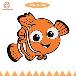 nemo svg, nemo silhouette cut file, orange svg file cricut, fish cartoon, baby shower, instant download
