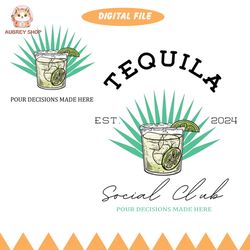 tequila social club png alcohol funny trendy graphic preppy