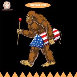 bigfoot 4th of july png, bigfoot american usa flag, patriotic png, bigfoot believers png