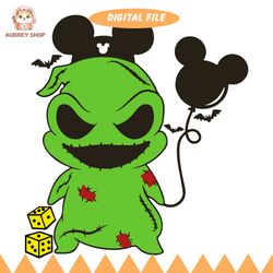 baby oogie boogie mickey ears balloon svg, boogie man svg, nightmare before christmas svg, disneyland svg cricut