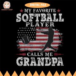 softball player calls me grandpa usa flag father's day long sleeve png