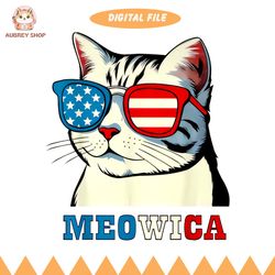 meowica 4th of july cat sunglasses american usa flag cat png