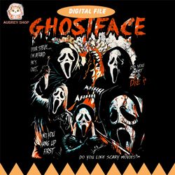 vintage scream ghostface png, horror movie png, let's watch scary movie png