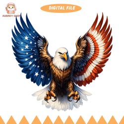patriotic eagle usa clipart png, american eagle clipart, 4th of july digital print
