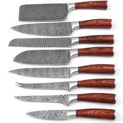 damascus steel stylish knives chef set