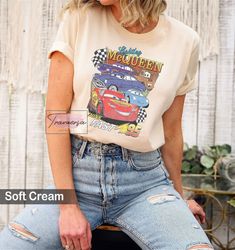 disney pixar cars lightning mcqueen palm tree sunset shirt, disneyworld shirt, disney family matching shirt