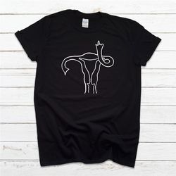 uterus finger t shirt, women's rights tops, feminism tee, equal rights t shirt, abortion rights, uterus protest, pro cho