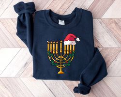 hanukkah sweatshirt, chrismukkah shirt, menorah candle tshirt,  jewish religious sweater, happy hanukkah tee, jewish hol