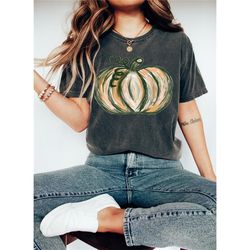 comfort colors pumpkin graphic tee, halloween shirt, womens fall shirt, thanksgiving shirt, cute watercolor pumpkin, pum