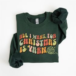 christmas crochet lover gift, knitting sweatshirt, crochet crewneck, crocheting hoodie, christmas gift for yarn lovers,