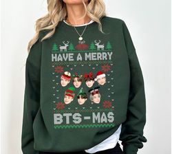 have a merry bts ugly christmas sweatshirt, bangtan shirt, kpop christmas shirt, christmas gift for kpop fan tee, bts sh