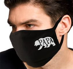 face mask  papa bear mask  made in usa  fathers day gift - funny face mask - face protections- anti-dust - fashion 3 lay