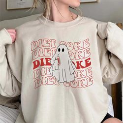 diet coke ghost sweatshirt, diet coke gifts, teacher fuel, mom sweatshirt hoodie, ghost holds diet coke sweater, gift fo