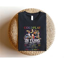 coldplay world tour 2024 28 years 1996 2024 music pf the spheres t shirt, coldplay tshirt, music of the spheres tour 202