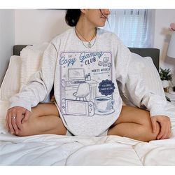 cozy gamer sweatshirt | cozy gaming club, cozy games, cozy gamer gift, gamer girl, gamer girl gift, cute gaming shirt, g