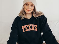 texas sweatshirt, texas orange print hoodie, austin cute texas fan sweater, texas college student gifts, university of t