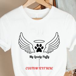 custom wings paw memorial shirts,in loving memory of  shirt,personalized animal memorial shirts,custom cat memorial shir