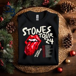 the rolling stones hackney diamonds tour 2024 schedule list t-shirt, rolling stones 2024 hackney diamonds tour shirt, ro