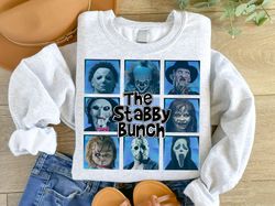 the stabby bunch horror serial killer halloween t-shirt, halloween horror movie characters sweatshirt, scary movies shir
