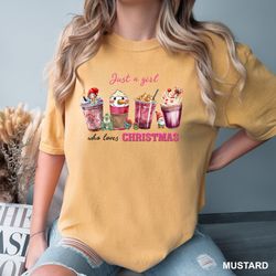 just a girl who loves christmas shirt, christmas shirt, christmas tree shirt, christmas family shirt, funny christmas sh