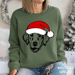 labrador with santa hat sweatshirt, labrador christmas shirt, labrador christmas sweater, christmas dog shirt, cr0276