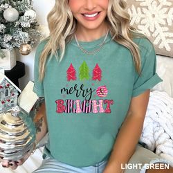 merry and bright christmas tee, womens christmas shirt, christmas gifts, christmas shirt for her, cute xmas gift for her